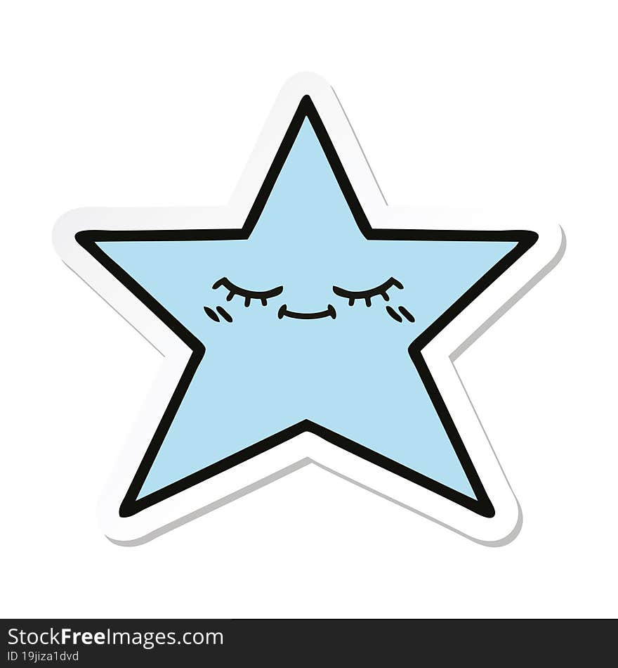 sticker of a cute cartoon star fish