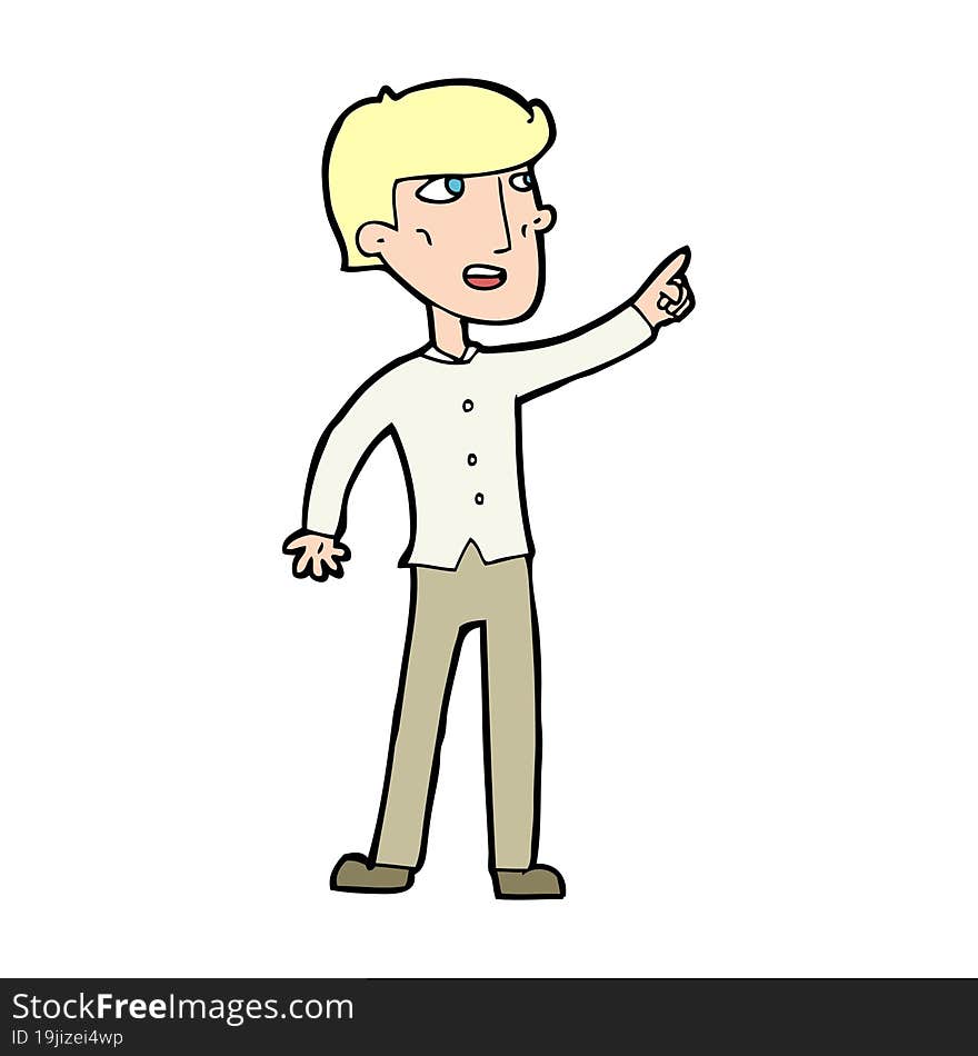 cartoon man pointing