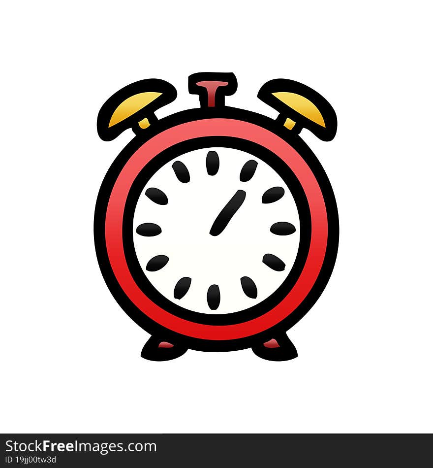 gradient shaded cartoon alarm clock