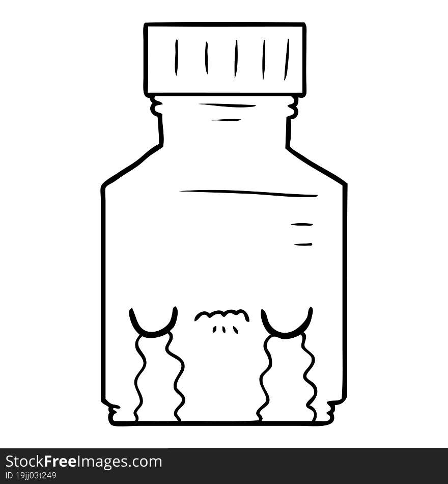 cartoon pill jar. cartoon pill jar