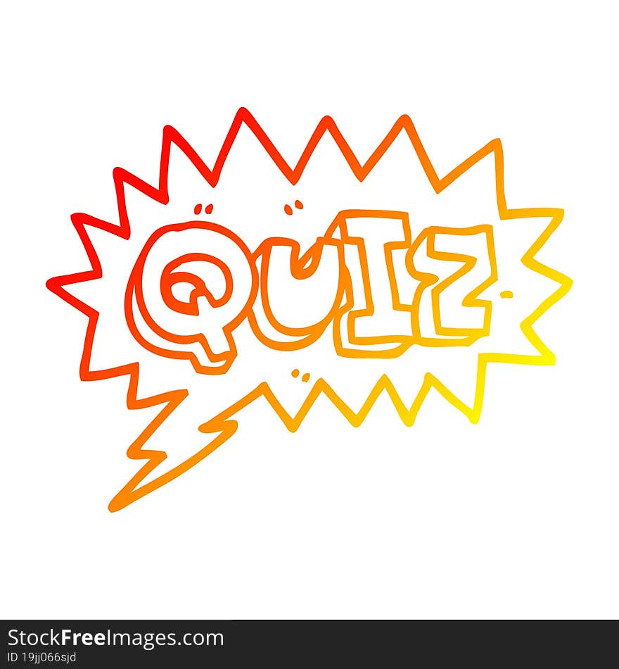 warm gradient line drawing cartoon font quiz