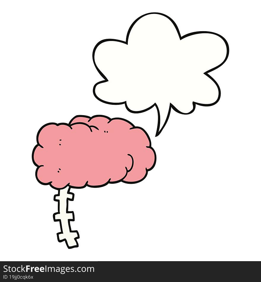 cartoon brain and speech bubble