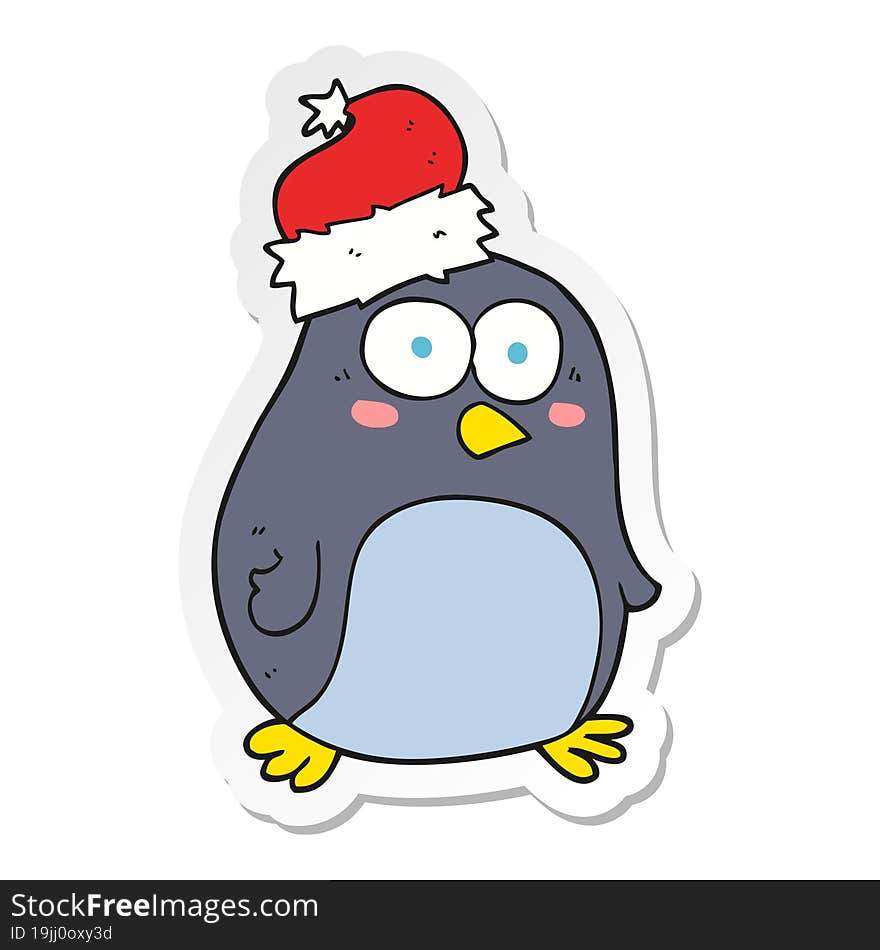 sticker of a cartoon penguin