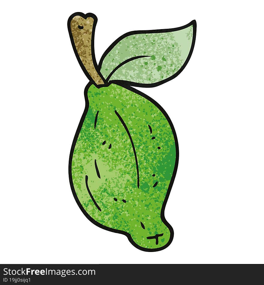 cartoon doodle lime fruit