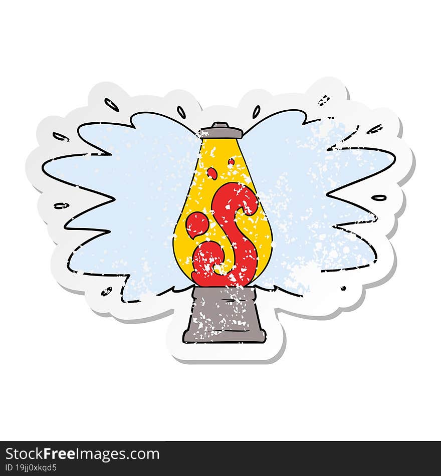 Distressed Sticker Of A Cartoon Retro Lava Lamp