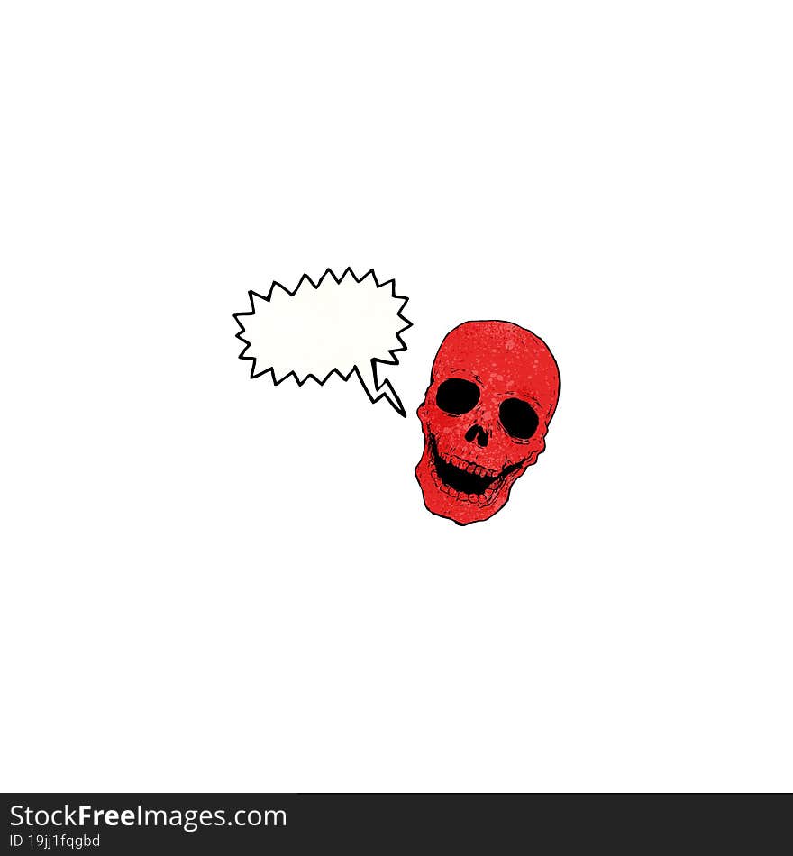 cartoon laughing red skull