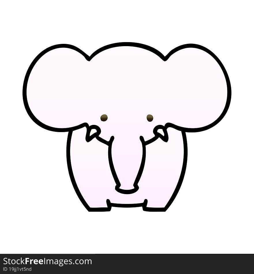 quirky gradient shaded cartoon elephant