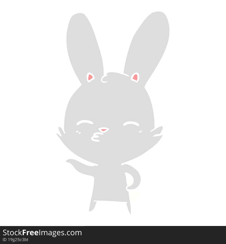 curious bunny flat color style cartoon