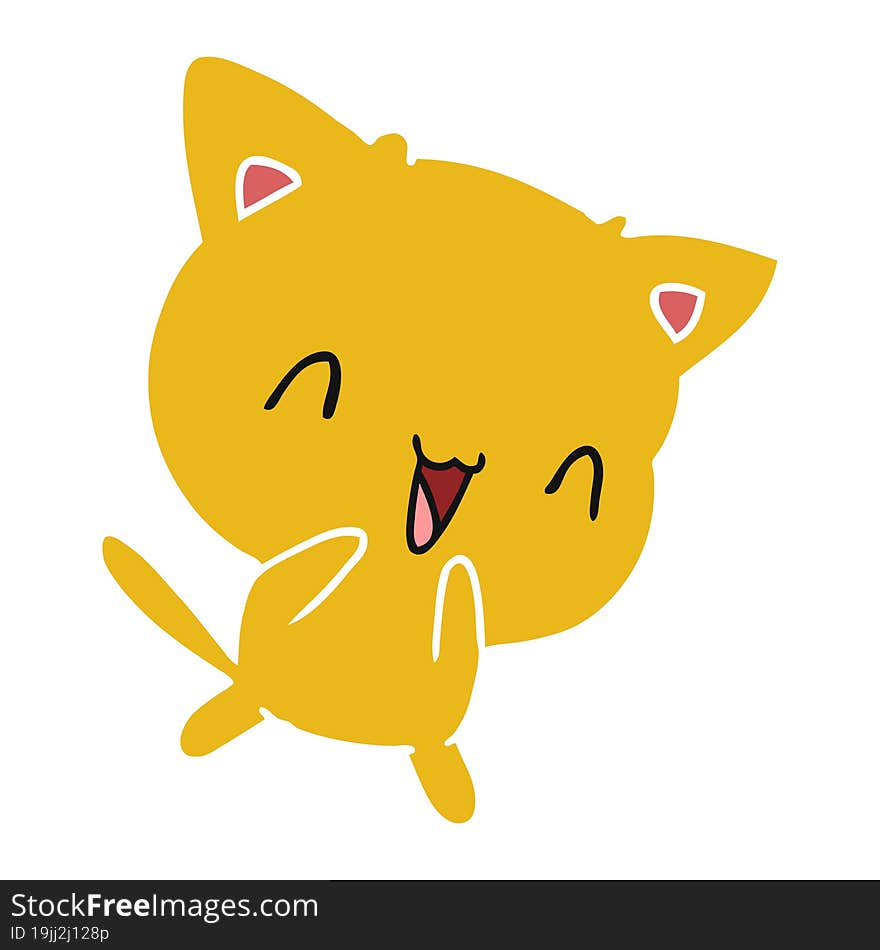 freehand drawn cartoon of cute kawaii cat