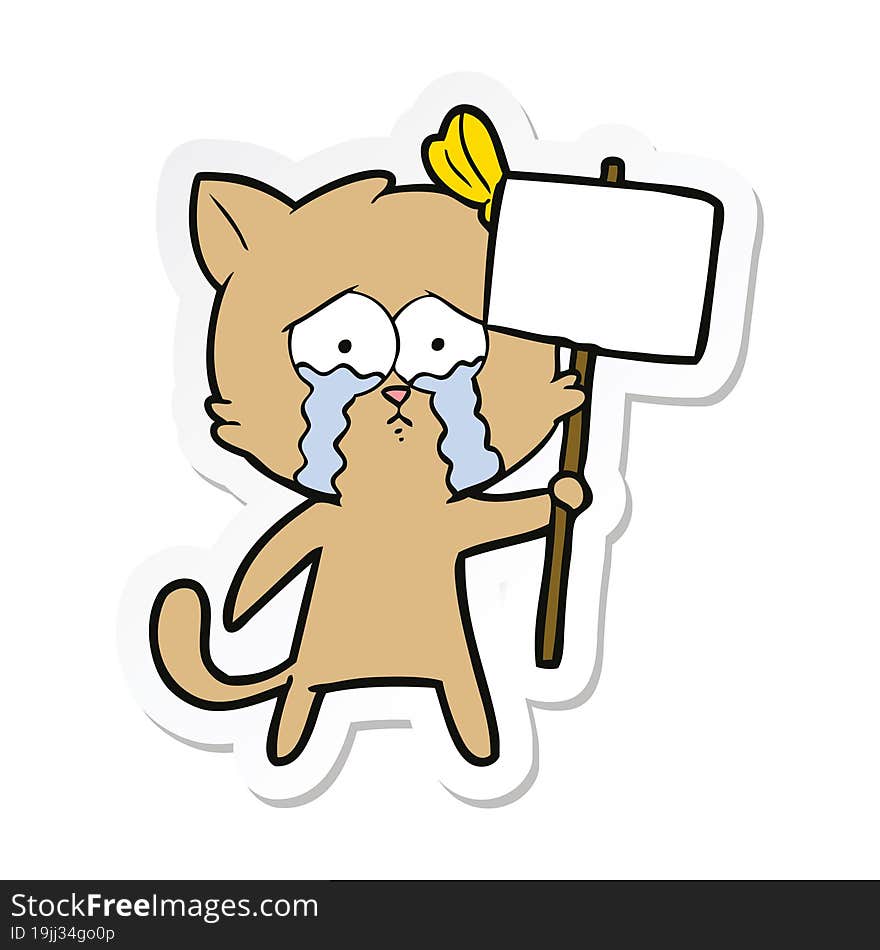 sticker of a cartoon cat