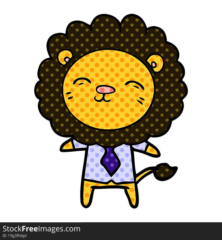 cartoon lion in business clothes. cartoon lion in business clothes