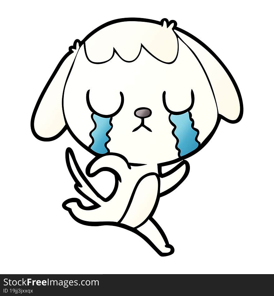 cute cartoon dog crying. cute cartoon dog crying