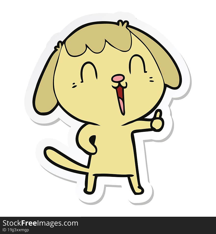 sticker of a cute cartoon dog