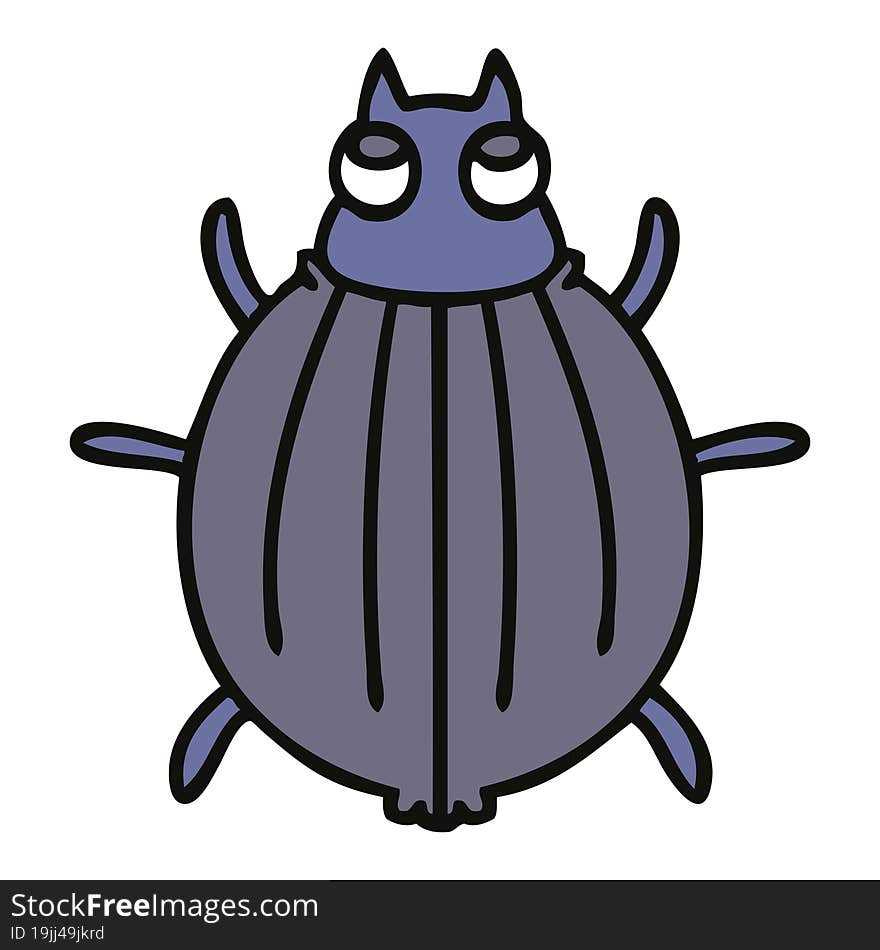 quirky hand drawn cartoon beetle