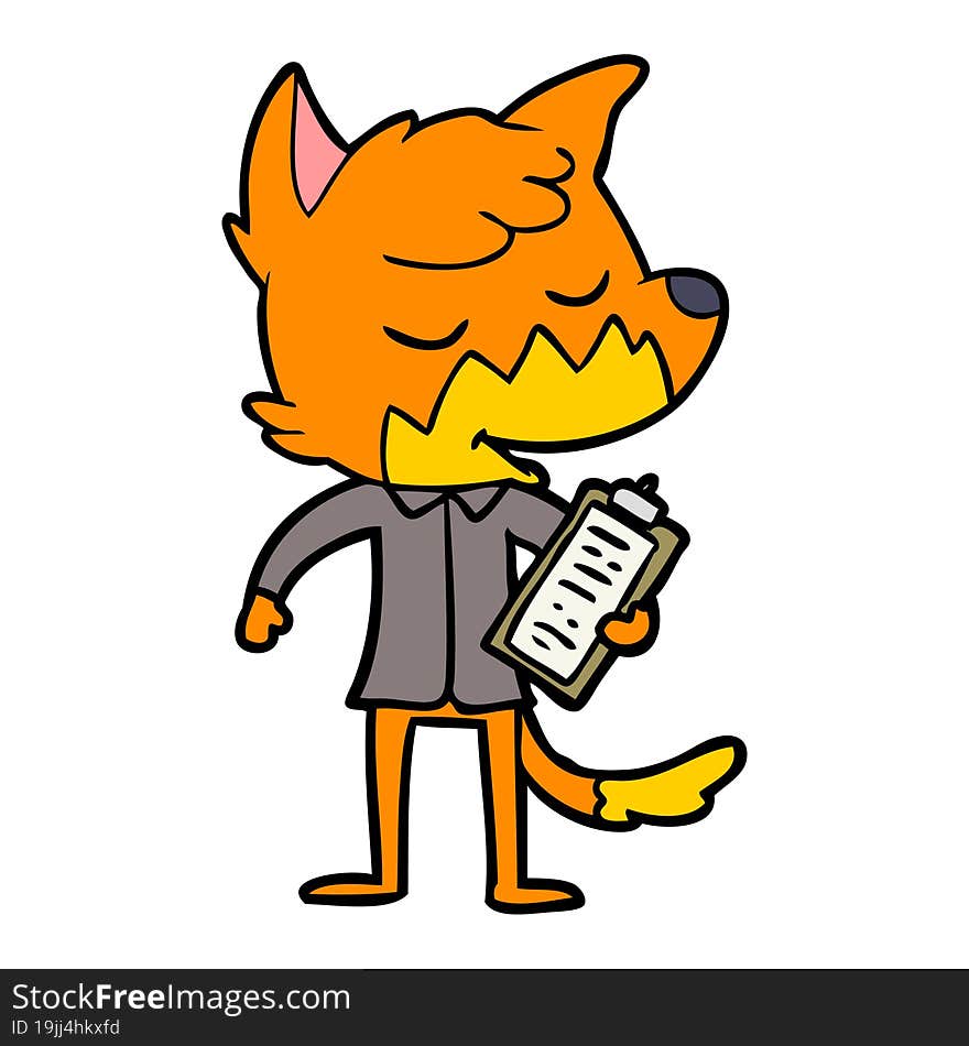 friendly cartoon fox manager. friendly cartoon fox manager