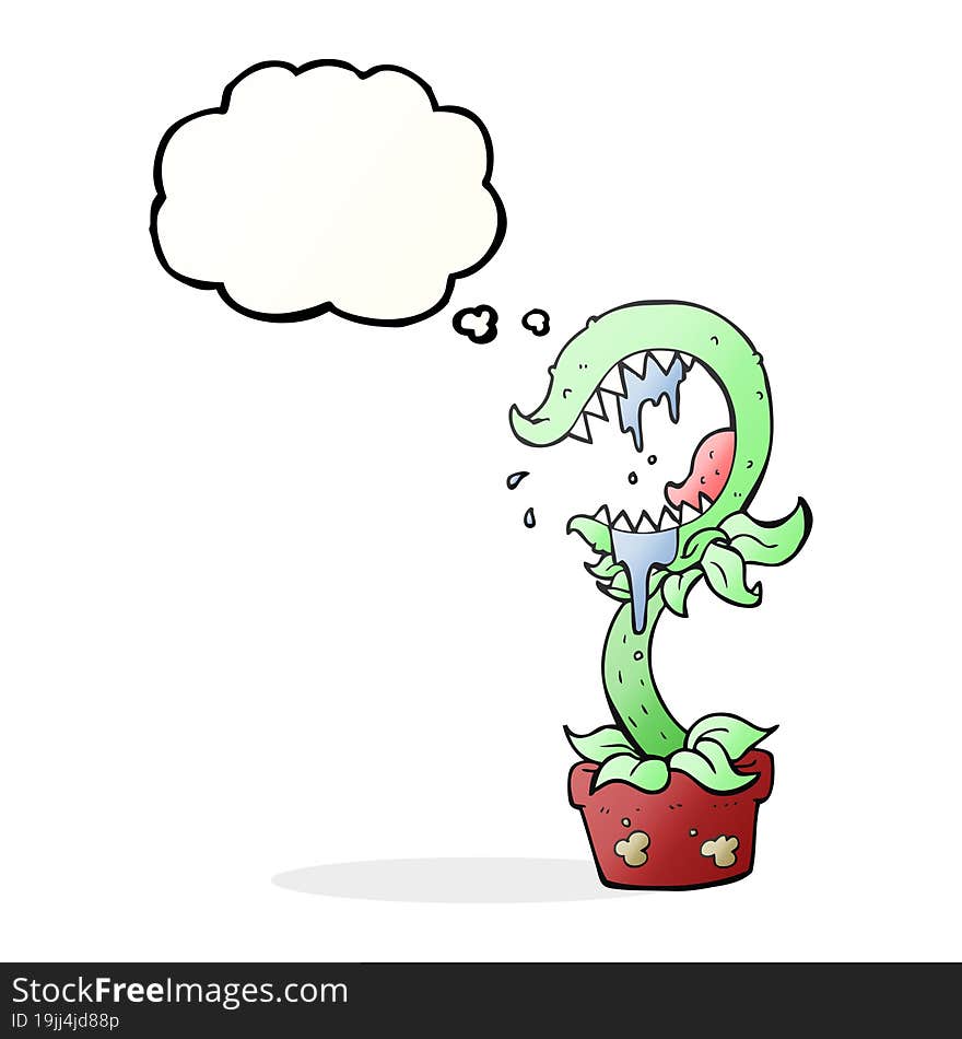 Thought Bubble Cartoon Carnivorous Plant