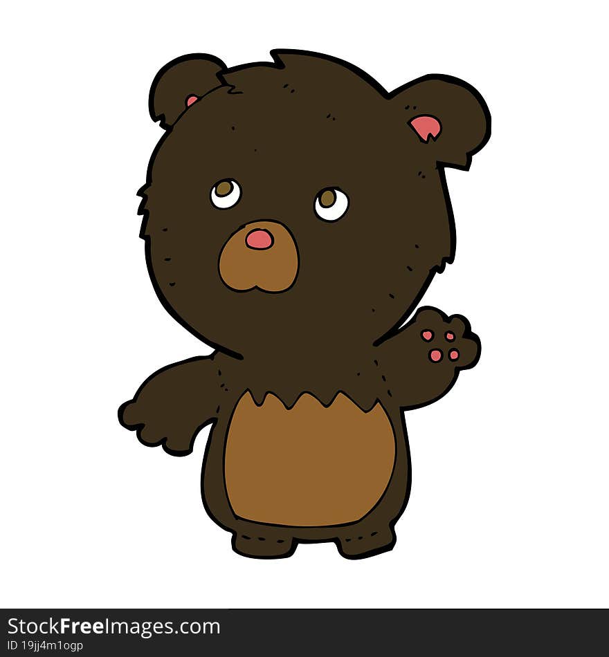 cartoon black teddy bear