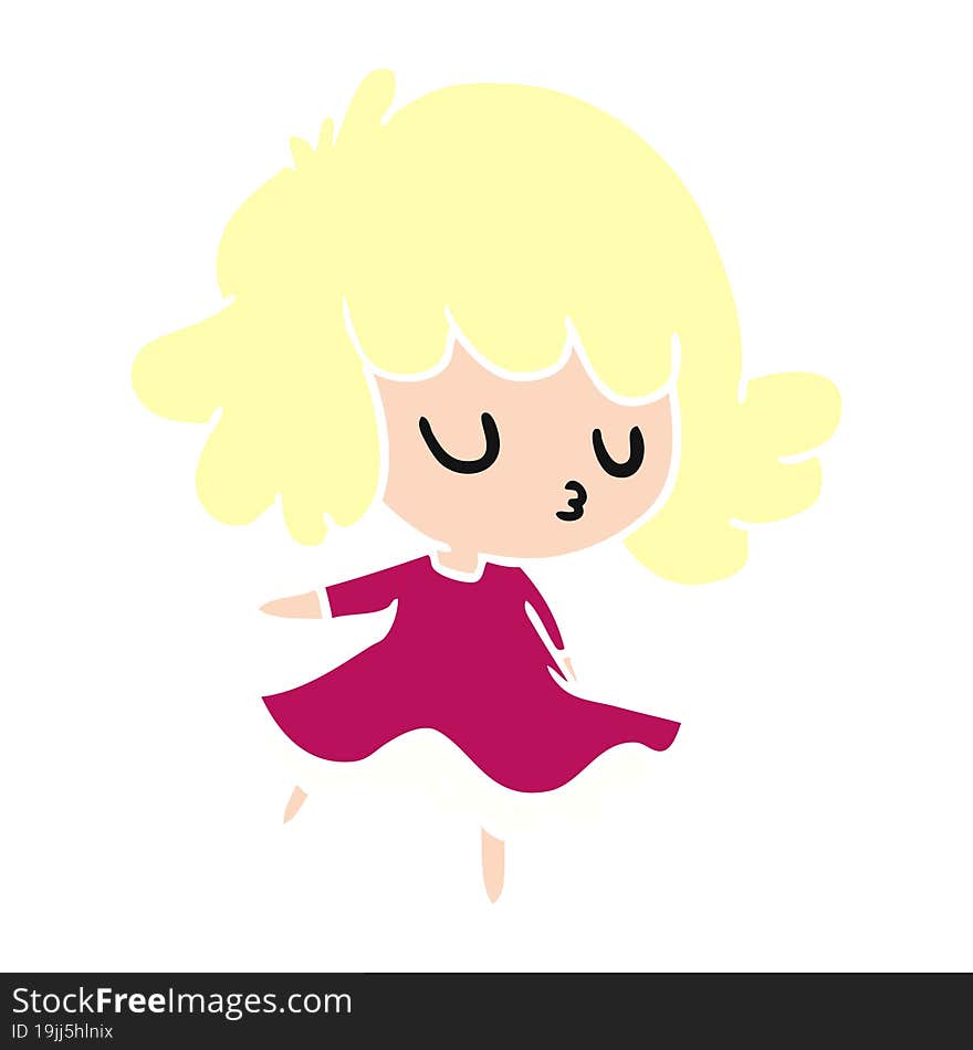 cartoon of a cute kawaii girl