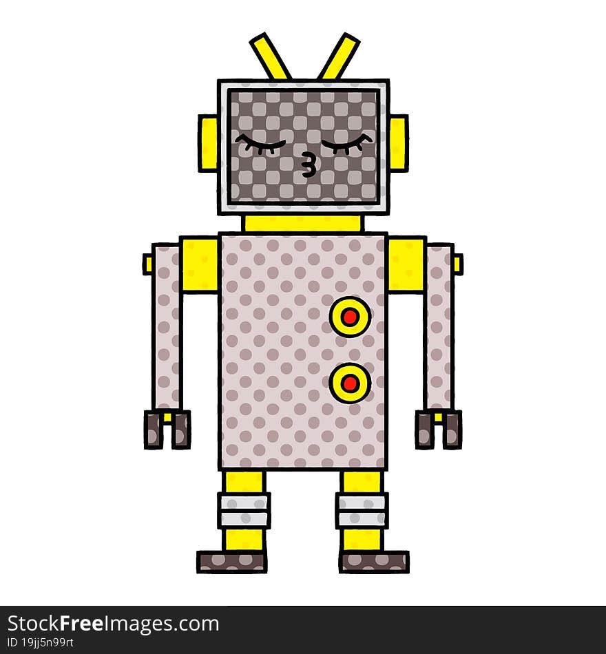 comic book style cartoon of a robot