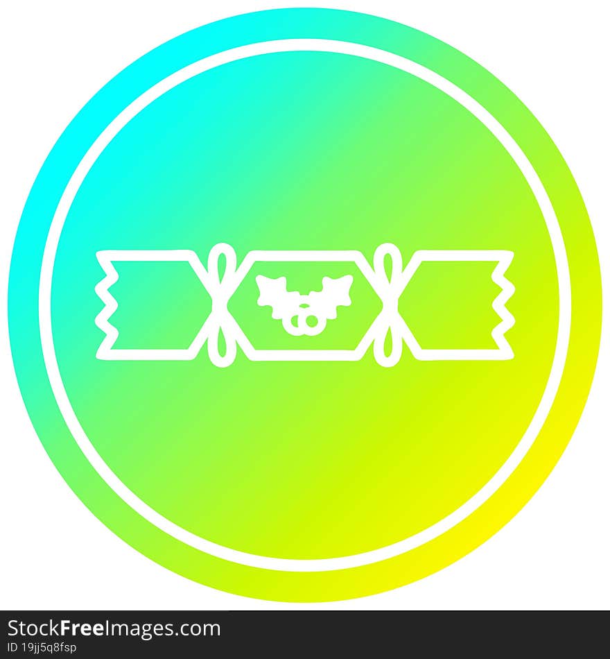 christmas cracker circular in cold gradient spectrum