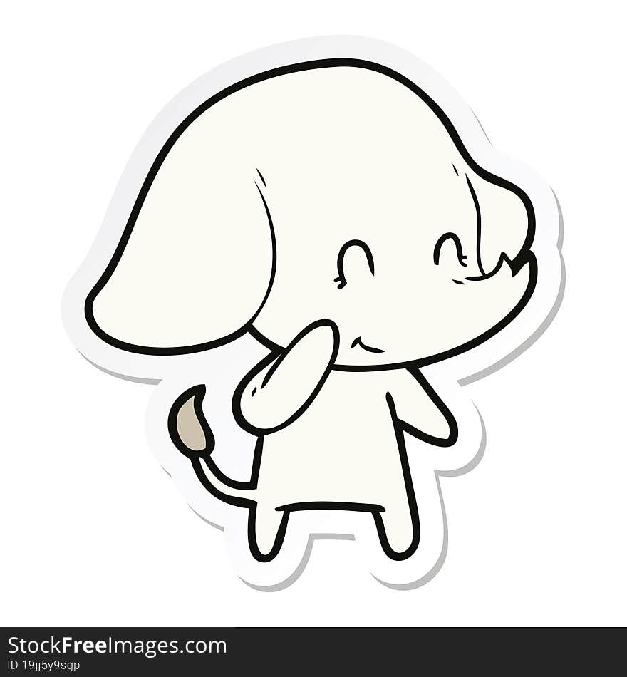 sticker of a cute cartoon elephant