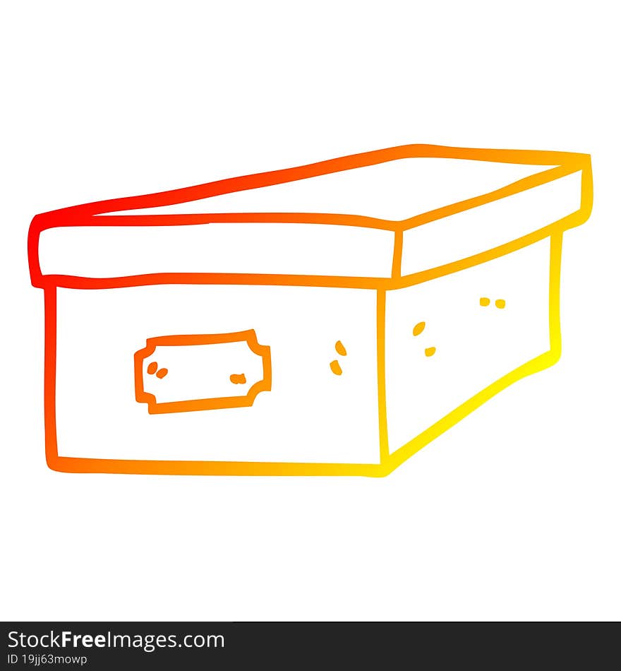 Warm Gradient Line Drawing Cartoon Filing Box