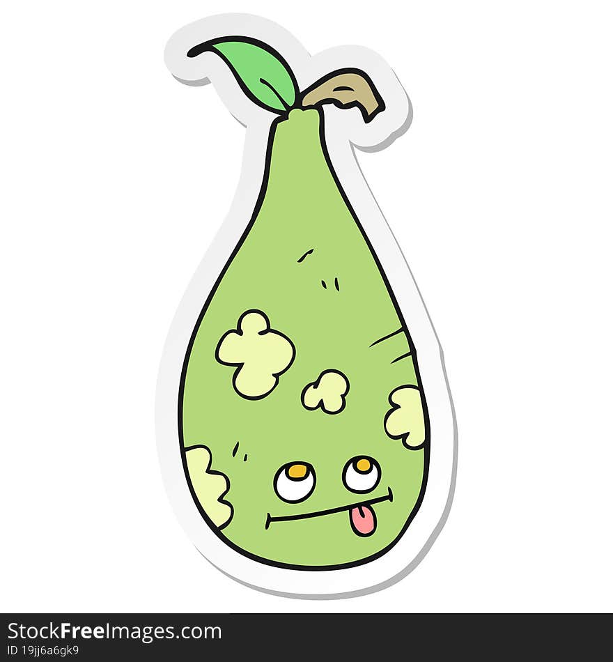 sticker of a cartoon pear