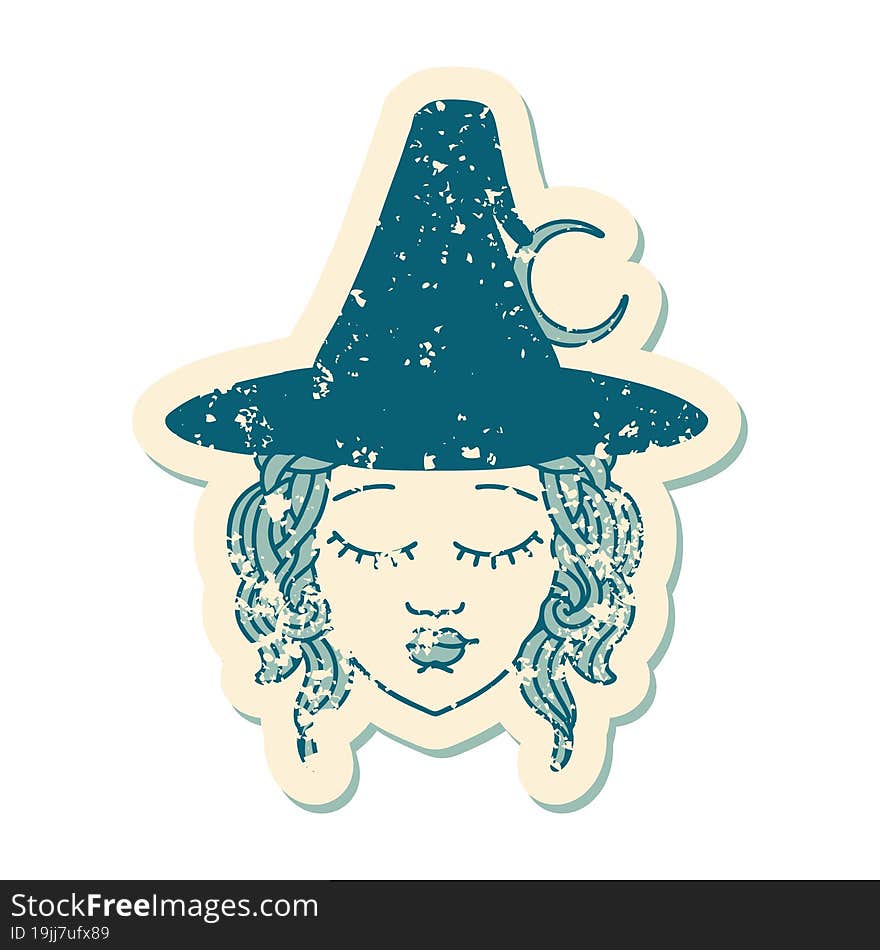 human mage character grunge sticker