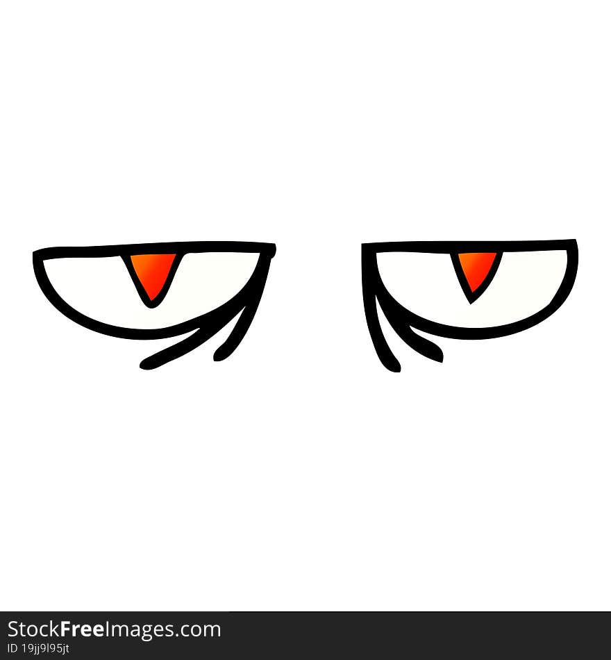 Vector Gradient Illustration Cartoon Evil Eyes