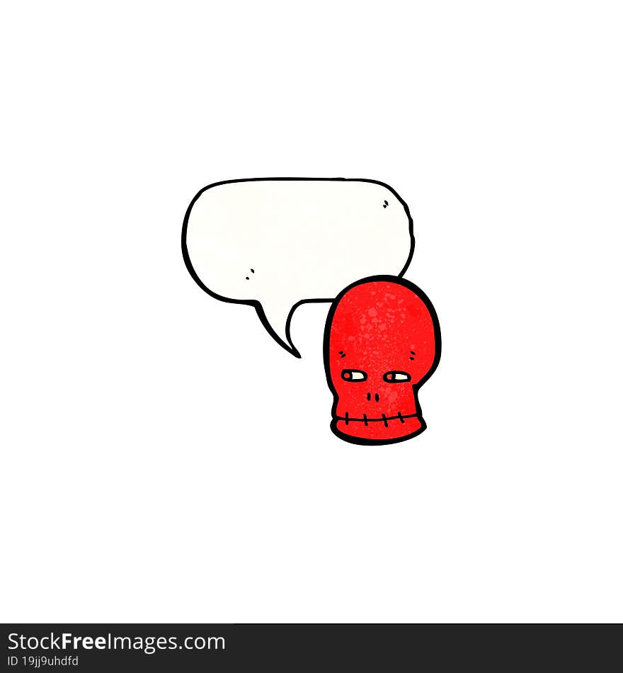 cartoon talking skull