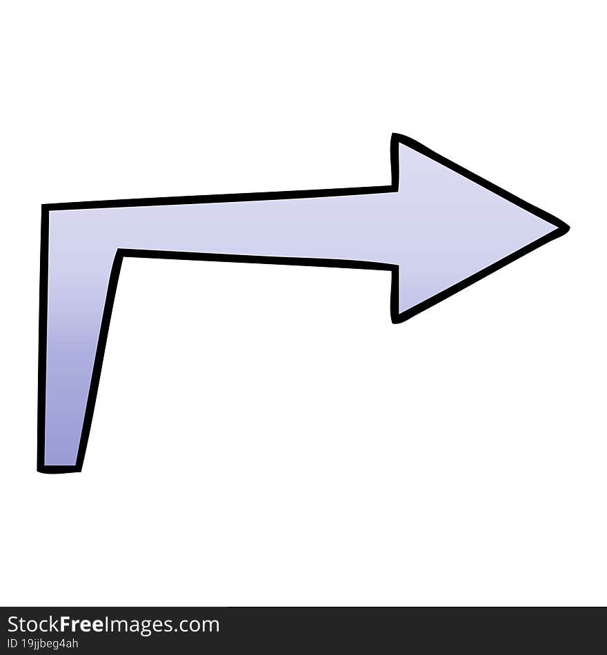 Quirky Gradient Shaded Cartoon Arrow