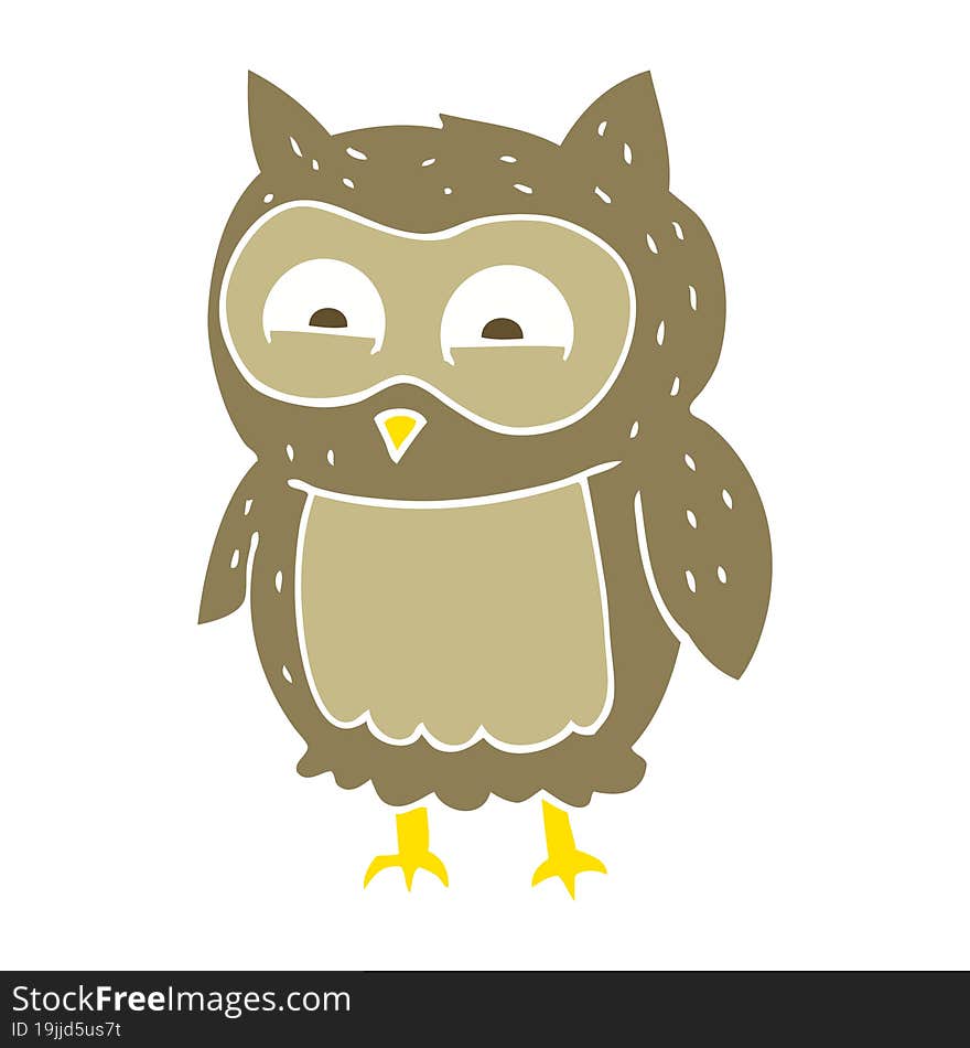 flat color illustration of owl. flat color illustration of owl