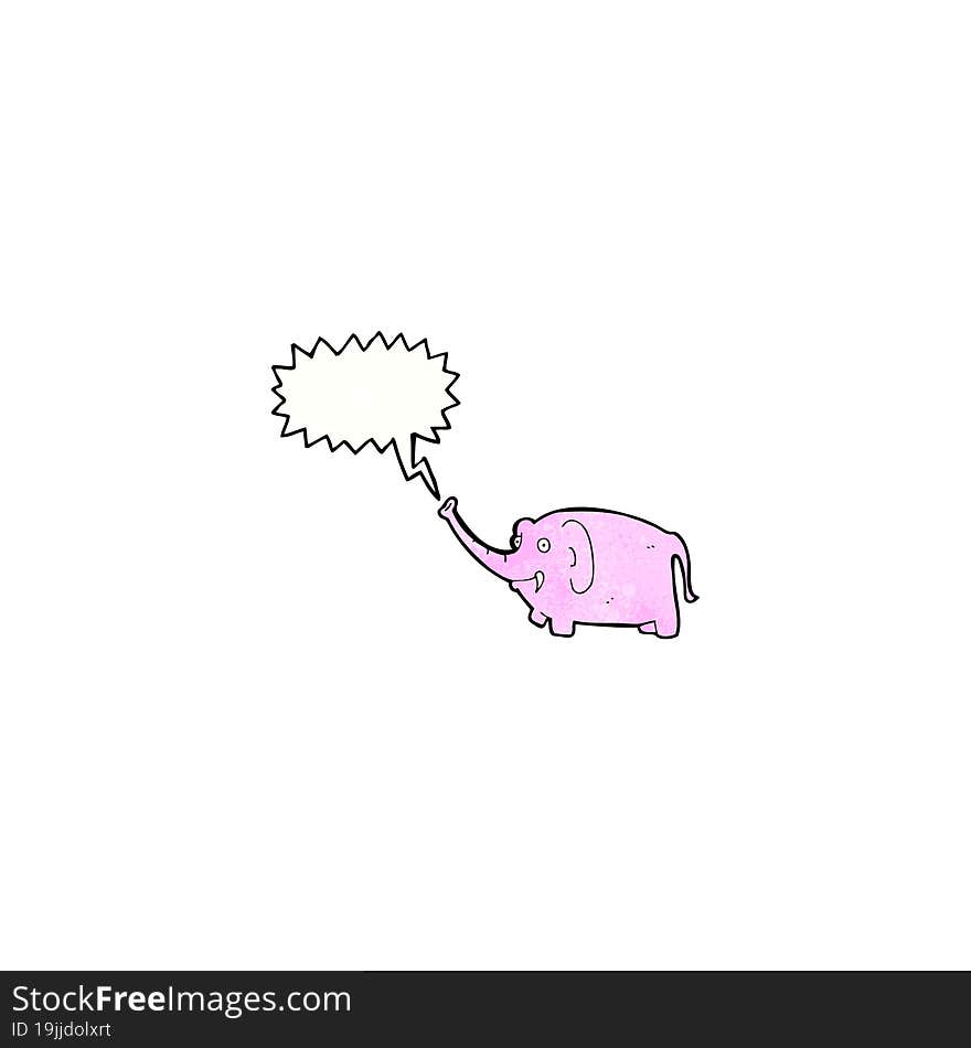 cartoon pink elephant trumpeting