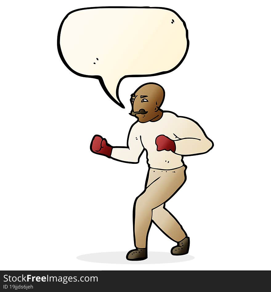 cartoon boxer with speech bubble