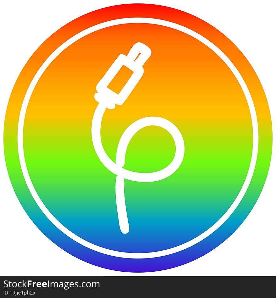 electrical plug circular in rainbow spectrum