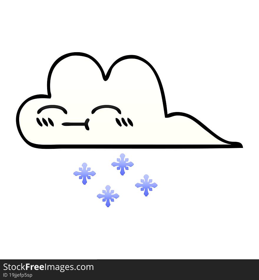 gradient shaded cartoon snow cloud