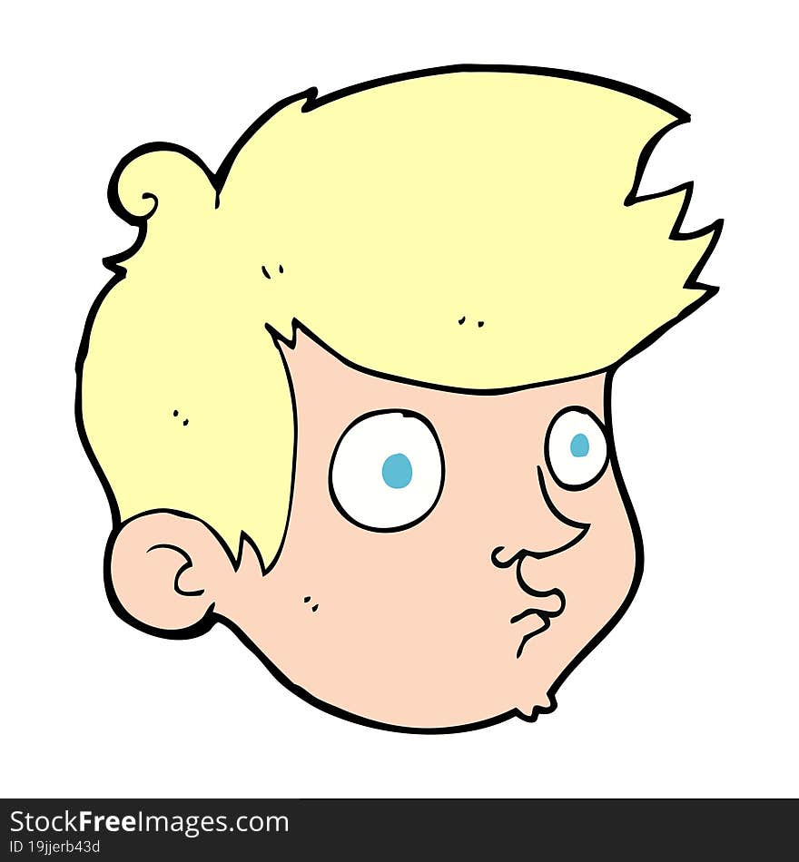 cartoon staring boy