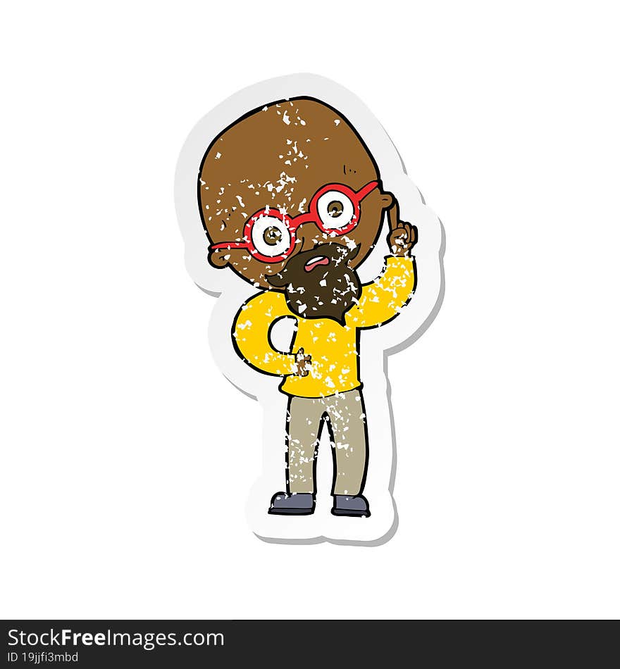 retro distressed sticker of a cartoon old man