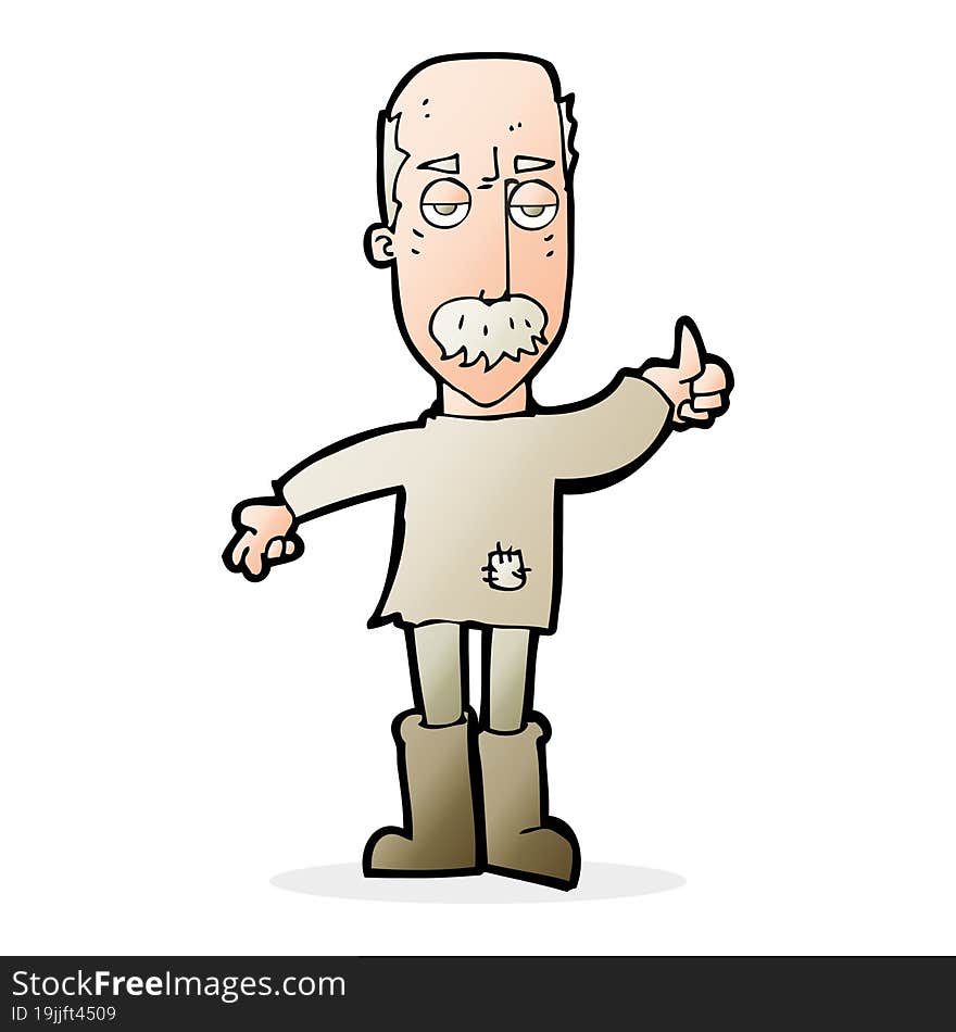 cartoon annoyed old man