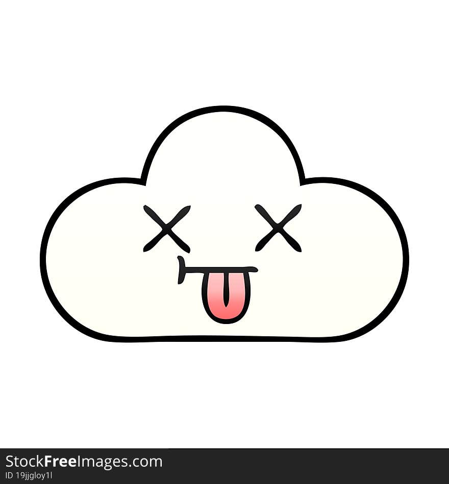 Gradient Shaded Cartoon White Cloud