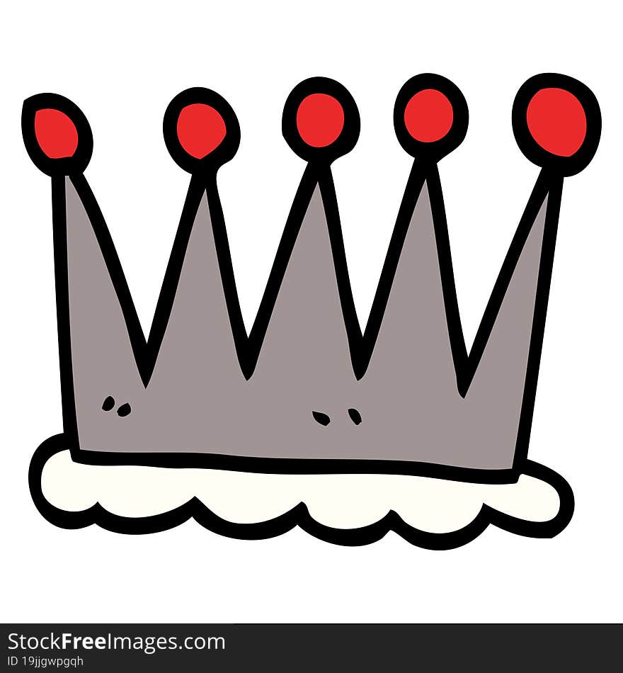 cartoon doodle crown symbol