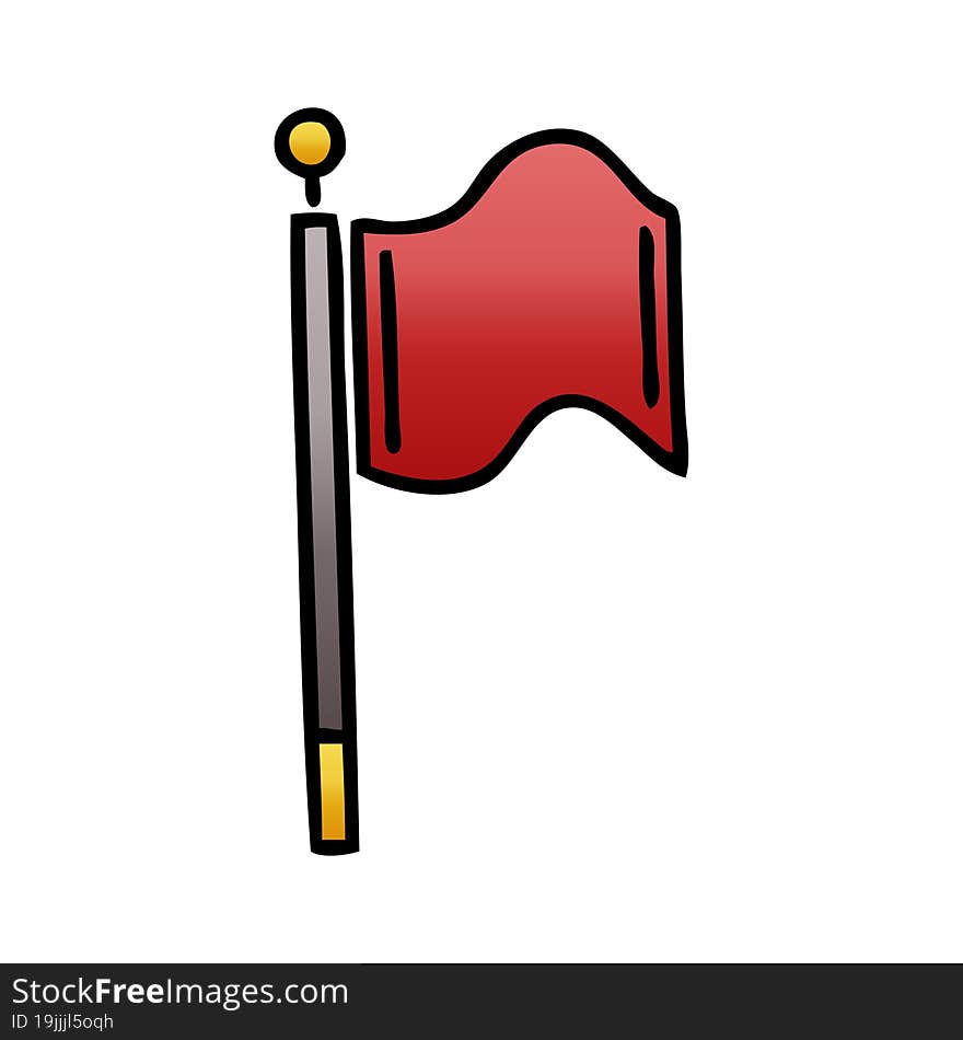 Gradient Shaded Cartoon Red Flag