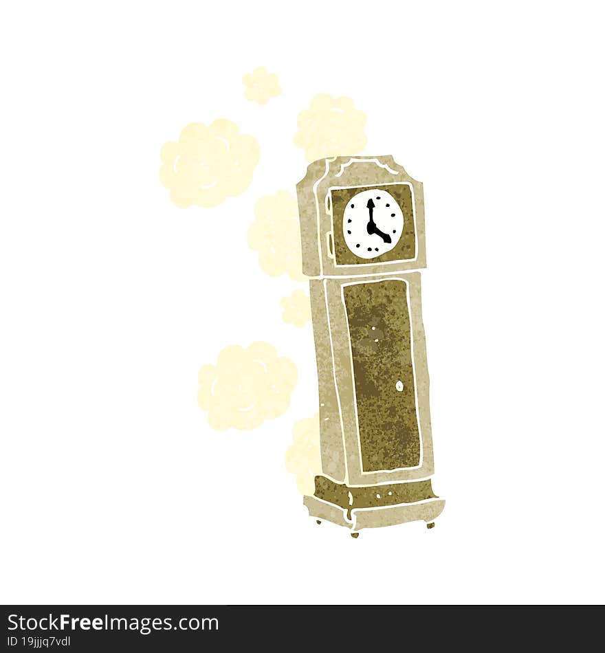 cartoon old grandfather clock