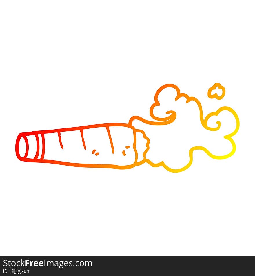 warm gradient line drawing cartoon smoking cigar