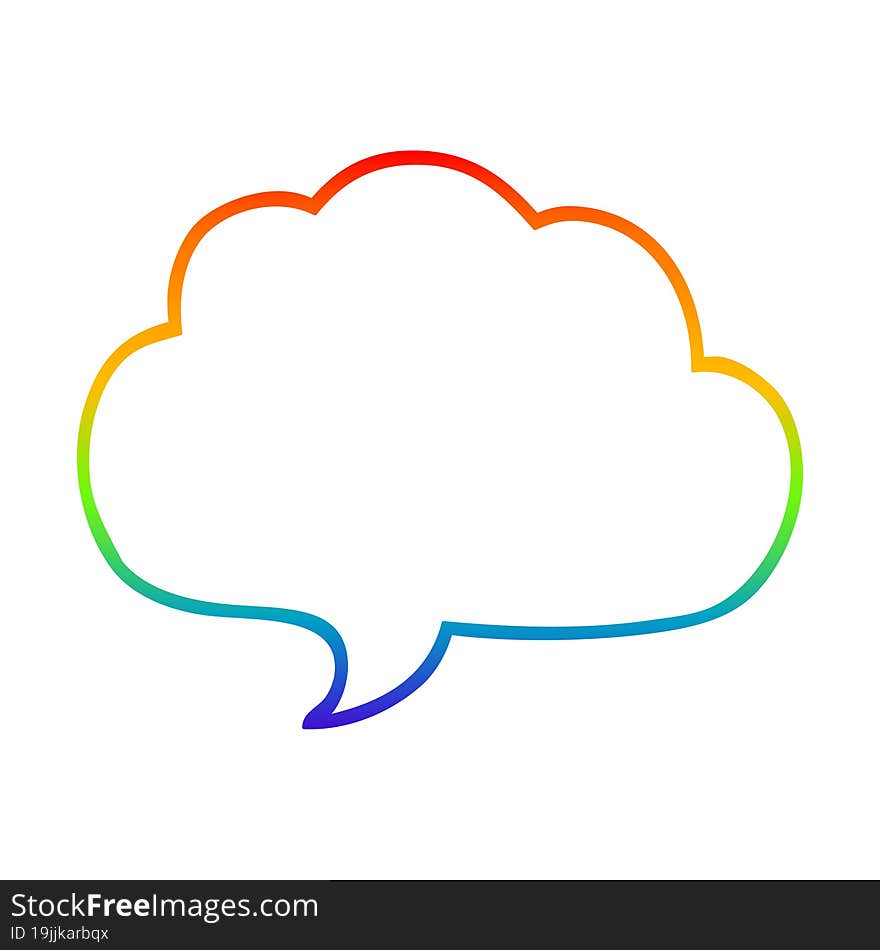 rainbow gradient line drawing cartoon grey speech bubble