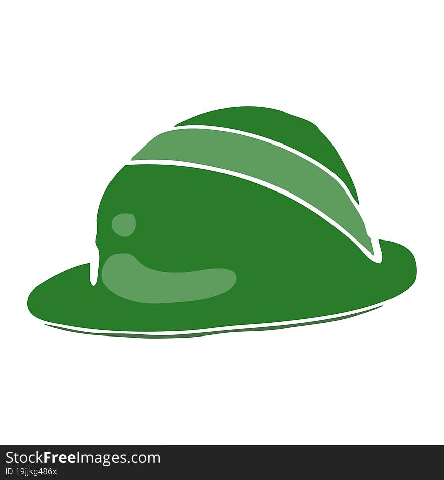 flat color style cartoon bowler hat