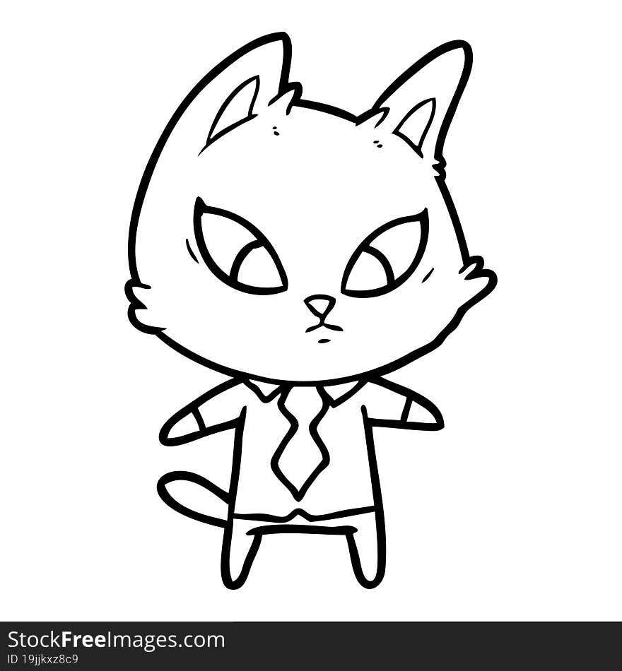 confused cartoon business cat. confused cartoon business cat