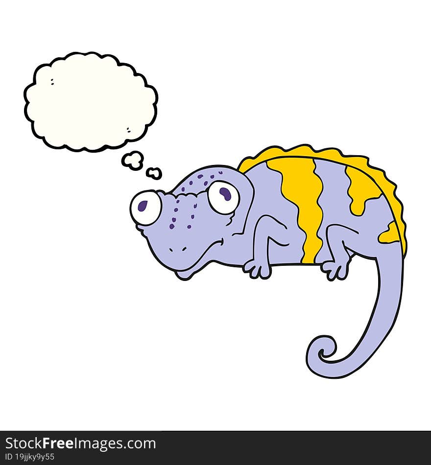 thought bubble cartoon chameleon