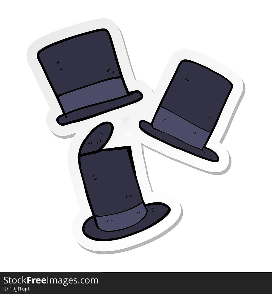 sticker of a cartoon top hats