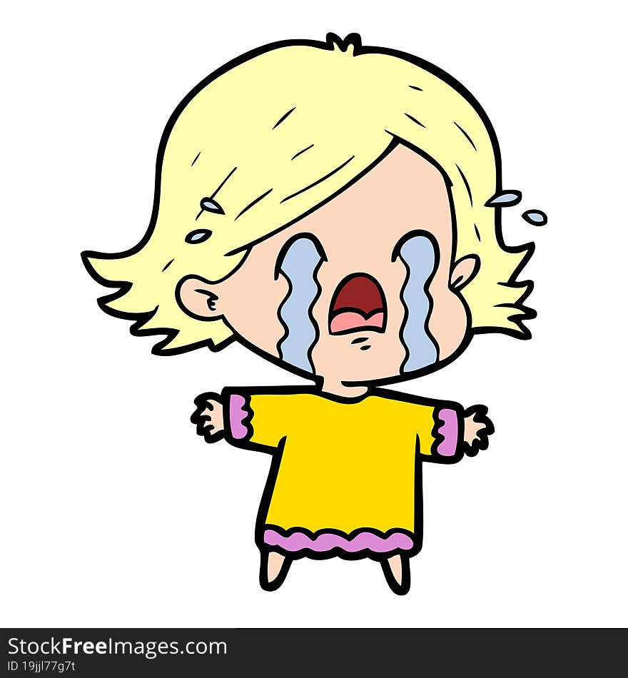 cartoon woman crying. cartoon woman crying